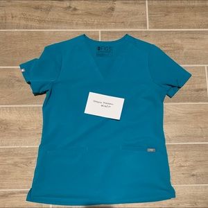 Figs Small Teal Casma Scrub Top
